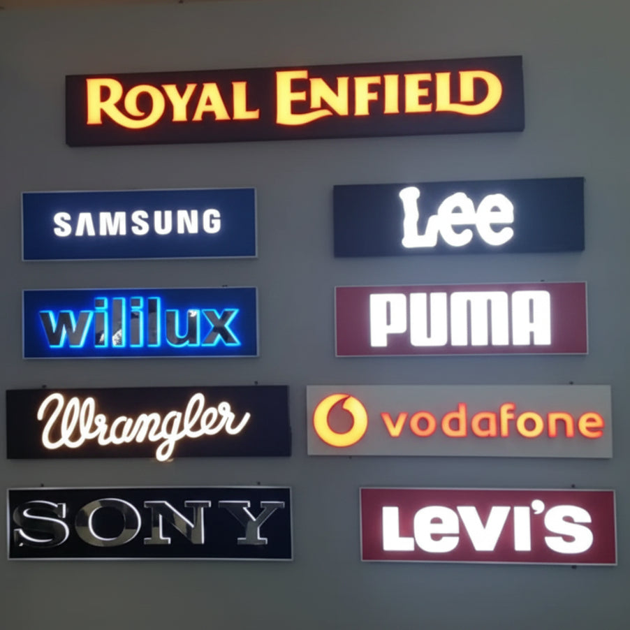 Custom LED Acrylic Glow Sign Board for Shop, Office & Retail Branding