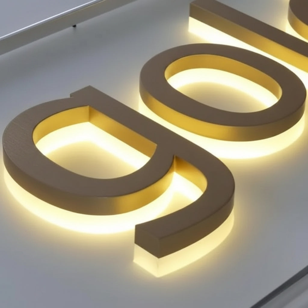 Custom Halo Lit Acrylic Letter Sign with LED Backlighting for Business Branding