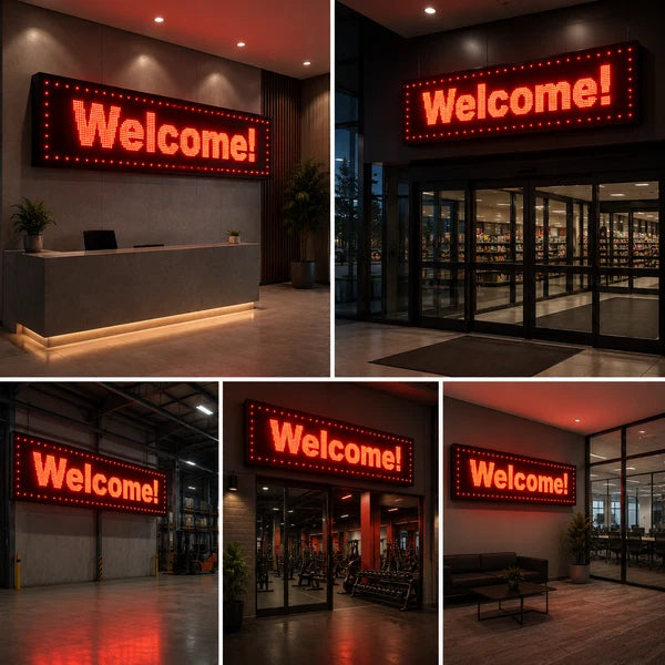 Custom LED Welcome Display Board for Shops, Offices, Hotels & Businesses