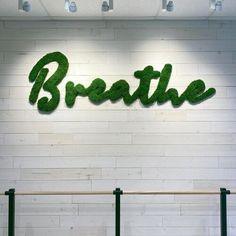 Custom Breathe Moss Wall Sign for Wellness Spaces and Interior Decor