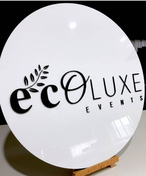 Cacao Culcha Custom Round Café Logo Sign with Elegant Acrylic Branding