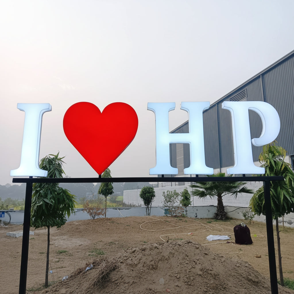 Custom I Love City LED Monument Sign for Outdoor Tourism & Landmark Branding Display