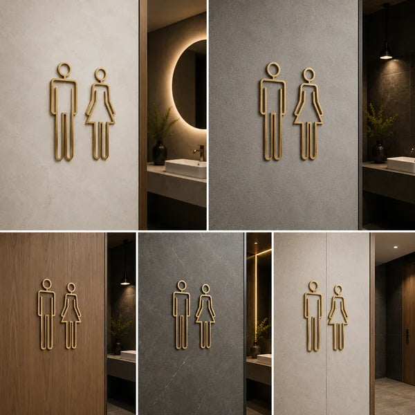 Elegant Men & Women Restroom Neon Sign for Hotels, Offices & Commercial Spaces