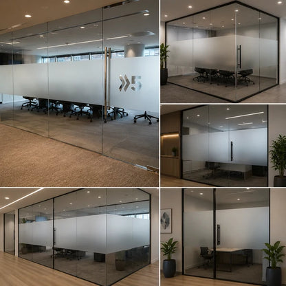 Premium Frosted Glass Film for Office Partitions, Doors & Commercial Glass Walls