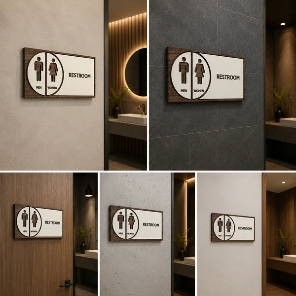 Modern Men & Women Restroom Neon Sign for Offices, Hotels & Public Spaces
