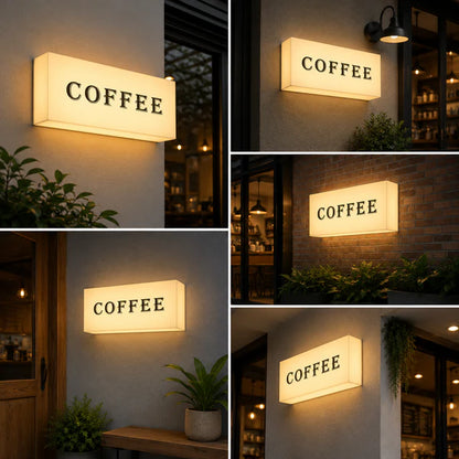 Custom Projecting LED Light Box Sign for Coffee Shops, Cafés & Retail Stores