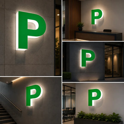 Custom Green Acrylic Channel Letter Sign for Business Storefront & Office Branding