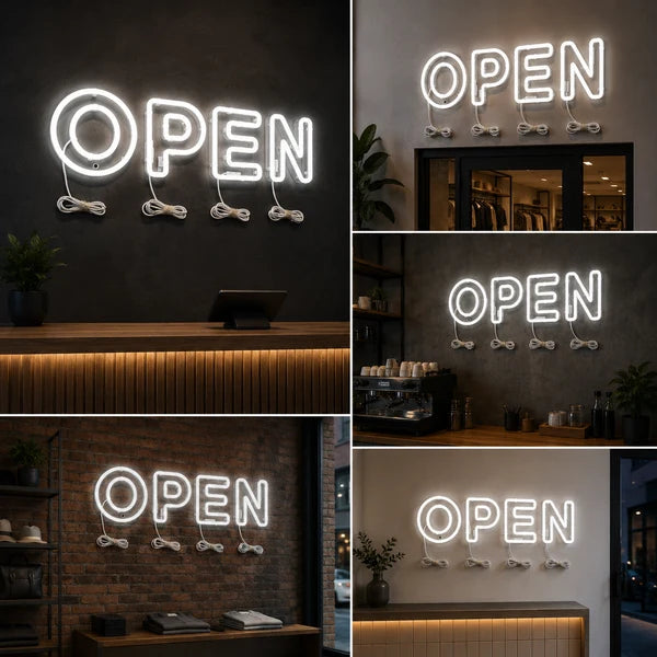 Custom OPEN LED Neon Sign for Shops, Cafes, Restaurants & Business Entrances