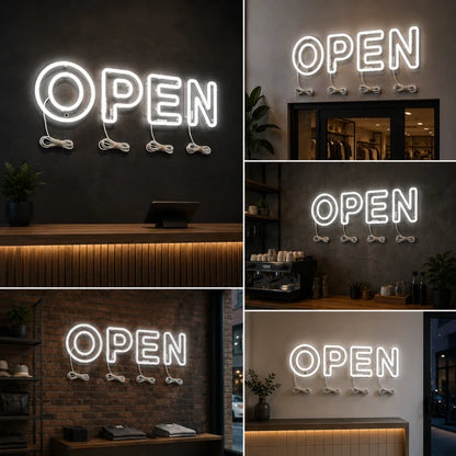 Custom OPEN LED Neon Sign for Shops, Cafes, Restaurants & Business Entrances