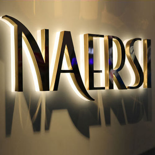 Premium Halo Lit Stainless Steel Letter Sign for Luxury Office & Store Branding