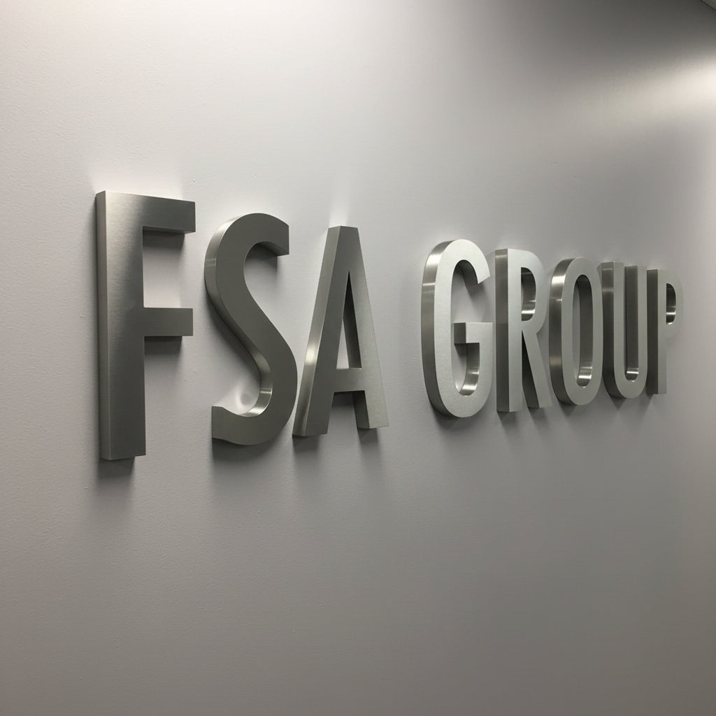 Brushed Stainless Steel 3D Letter Sign for Corporate Office & Business Branding