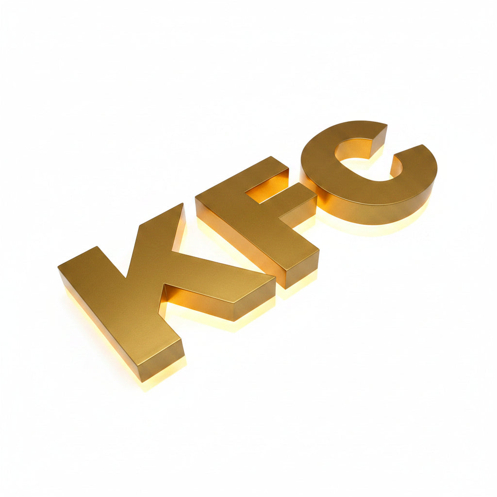 Custom Gold LED Halo Lit Channel Letter Sign for Luxury Business & Office Branding