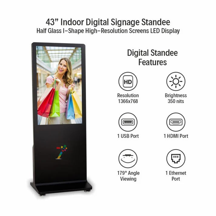 43 Inch Digital Advertising Display Screen | Indoor LED Digital Signage Standee Advertising Display