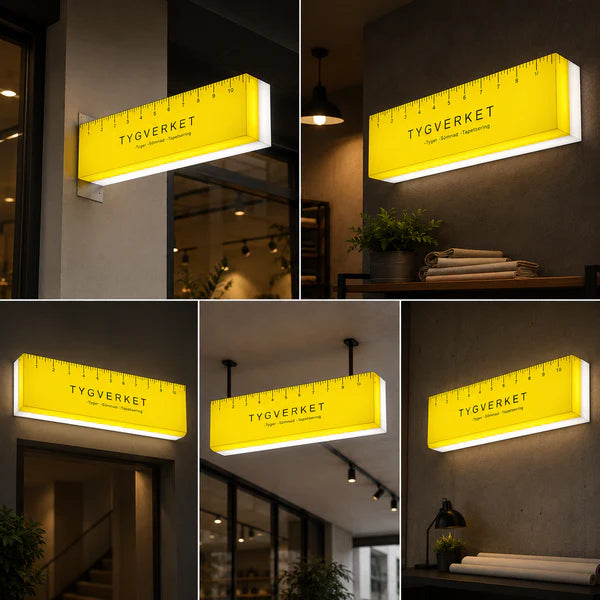 Custom Illuminated Ruler Light Box Sign for Retail Stores & Offices