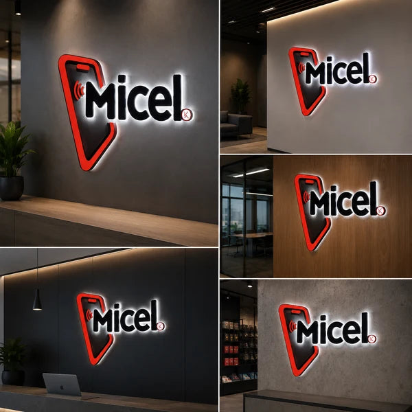 Custom LED Backlit Acrylic Logo Sign for Office, Retail & Corporate Branding