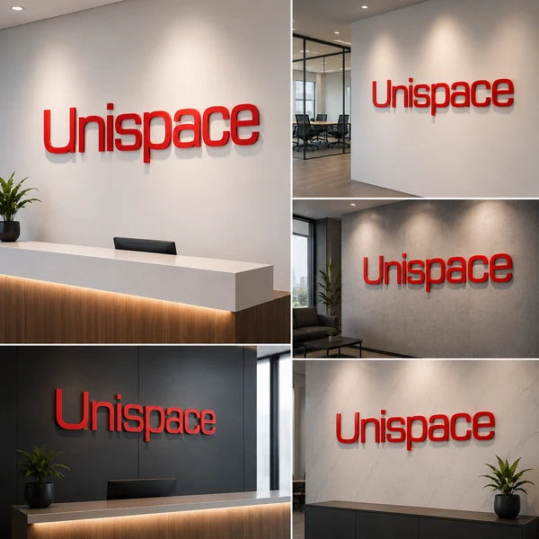 Custom Unispace 3D Acrylic Letter Sign for Office & Corporate Wall Branding