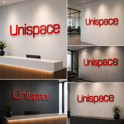Custom Unispace 3D Acrylic Letter Sign for Office & Corporate Wall Branding