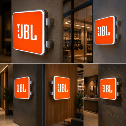 Custom JBL LED Projecting Sign Board for Retail Stores, Showrooms & Businesses