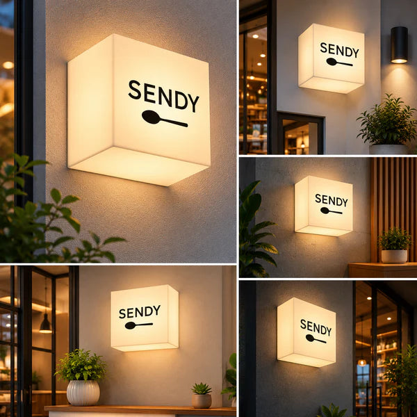 Custom Square LED Light Box Sign for Restaurants, Cafés & Business Branding
