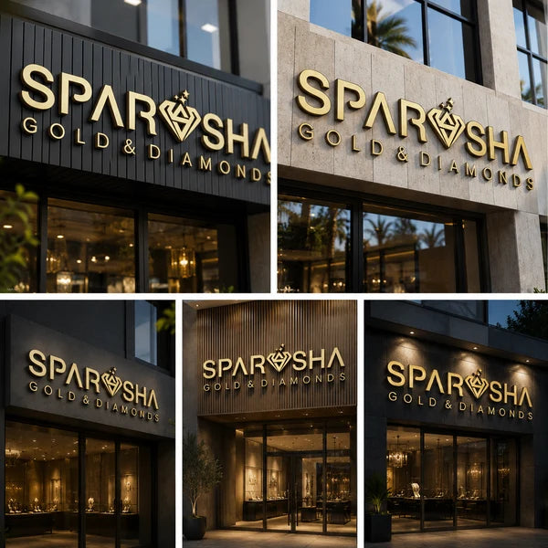 Sparsha Gold & Diamonds Custom LED Neon Sign for Premium Jewelry Showrooms