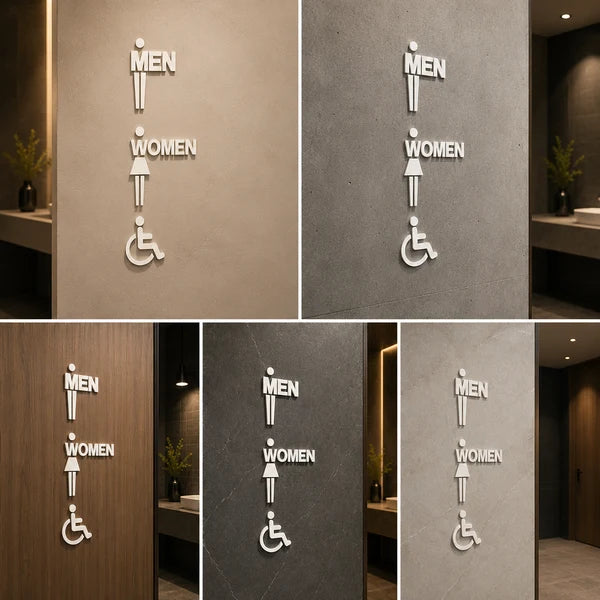 Men, Women & Accessible Restroom Neon Sign for Commercial Spaces