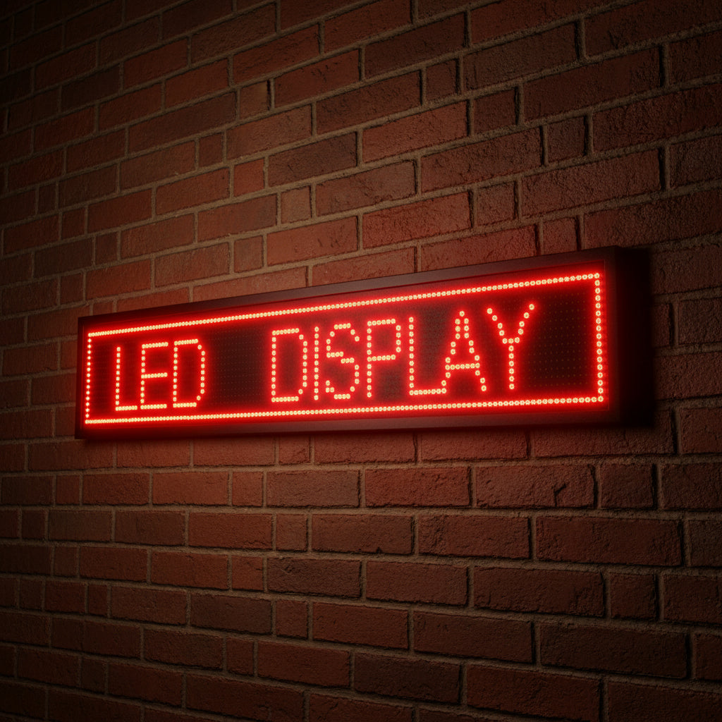 Custom LED message display board for shops, offices, hotels, and retail storefronts.