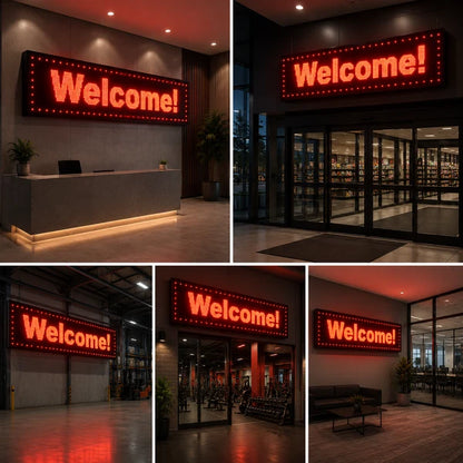 Custom LED Welcome Display Board for Shops, Offices, Hotels & Businesses