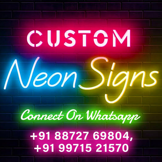 Personalized custom neon sign featuring bright neon lettering for business advertising and wall decor