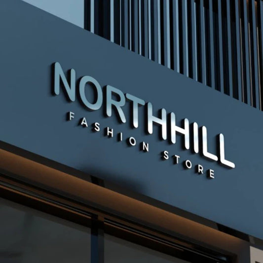 Modern illuminated fashion retail shop logo sign with premium LED neon lettering.