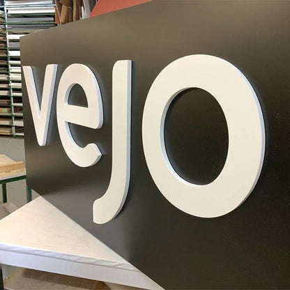 Premium acrylic business lettering for office reception, retail storefront, and commercial signage.