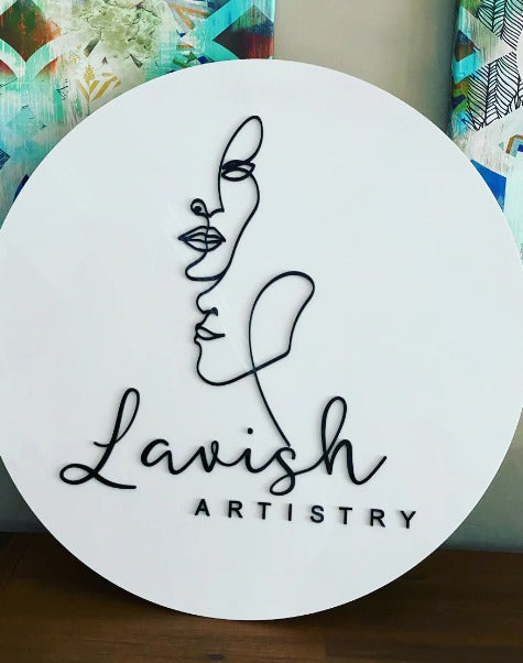 Personalized Round Wedding Welcome Sign with Custom Name Acrylic Lettering
