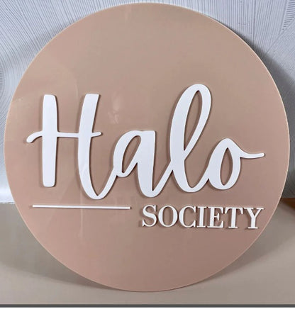 Custom Round Eyelash Extension Salon Sign with Personalized Beauty Logo
