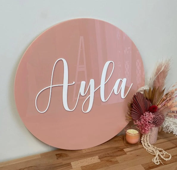 Custom Celebration Sign with Elegant Gold Acrylic Lettering