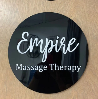Custom Beauty & Spa Acrylic Sign with Botanical Logo and Business Branding