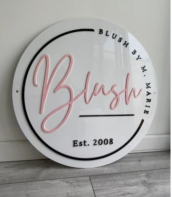 Custom Round Backlit Logo Sign with Halo LED Lighting for Modern Business Branding