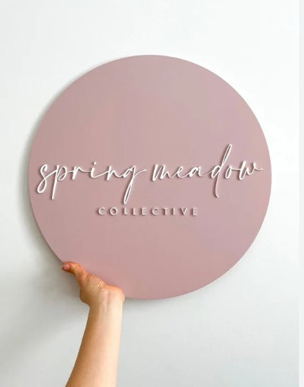 Conway Concept Custom Circular Acrylic Sign with Minimalist Line Art Logo