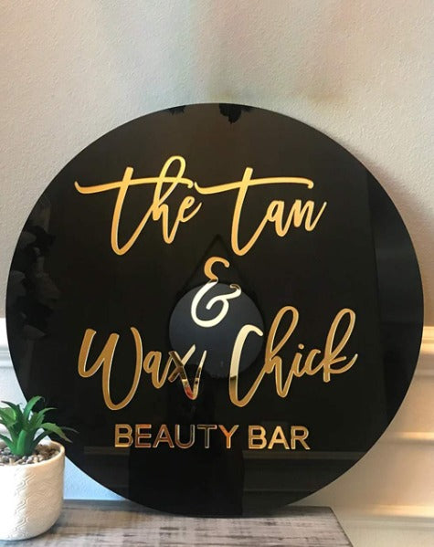 Conway Concept Custom Circular Acrylic Sign with Minimalist Line Art Logo