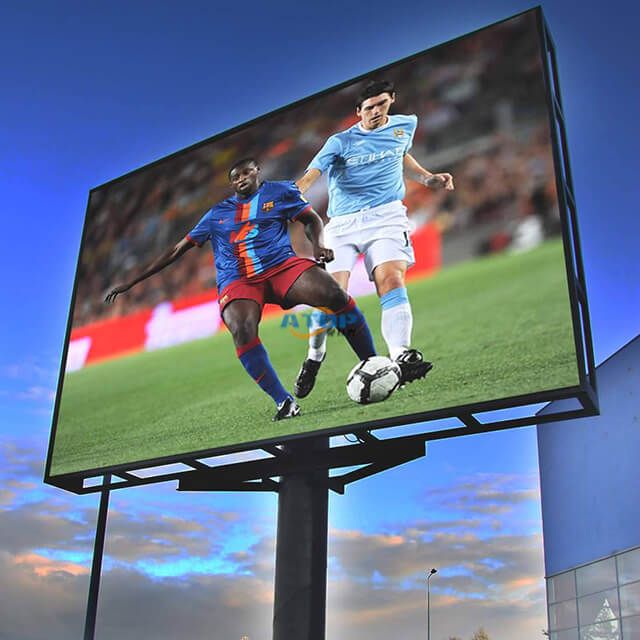 LED display panels setup for stage with vibrant colorful graphics