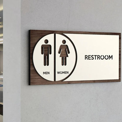 Custom men's and women's restroom neon sign for hotels, offices, restaurants, and commercial spaces.