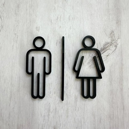 Minimalist washroom symbol neon sign for offices, hotels, and public spaces.