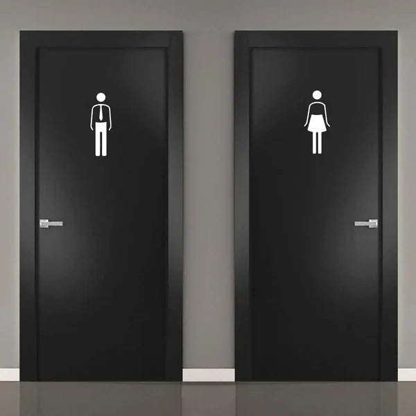 Custom restroom door neon signage for offices, hotels, restaurants, and commercial interiors.