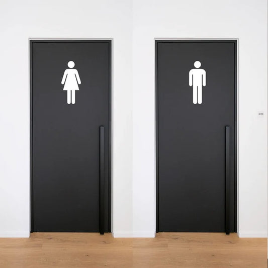 Custom restroom door neon signage for offices, hotels, restaurants, and commercial spaces.