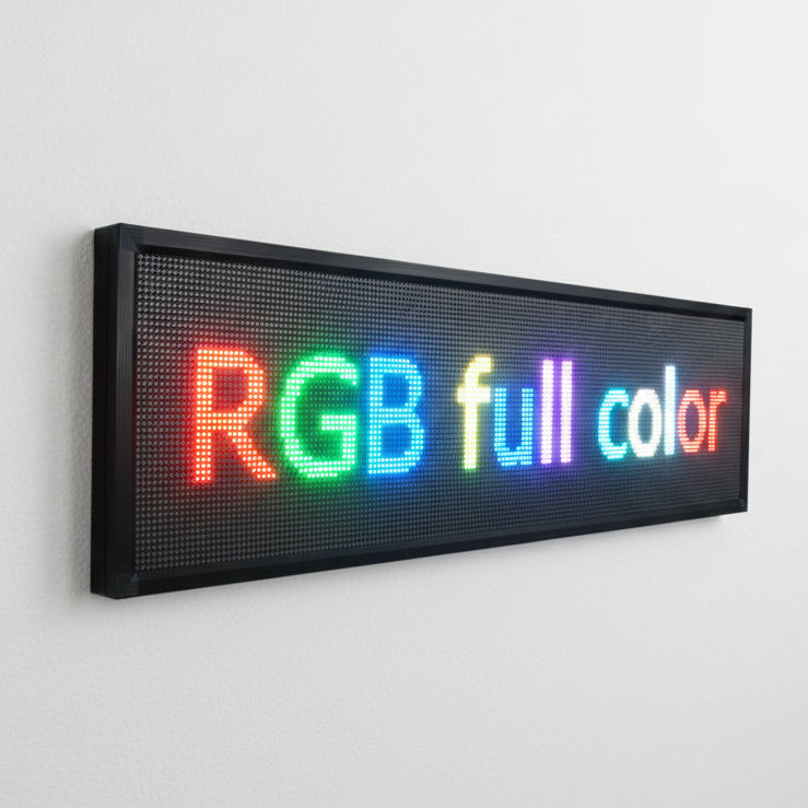 Custom RGB LED advertising display board for shops, hotels, events, and commercial signage.