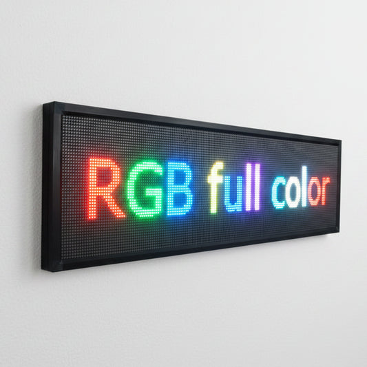 Custom RGB LED advertising display board for shops, hotels, events, and commercial signage.
