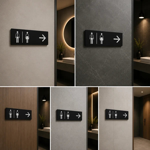 Restroom Direction Neon Sign for Offices, Restaurants & Commercial Spaces