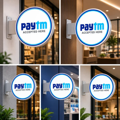 Custom Paytm Accepted LED Sign Board for Shops, Cafés, Retail & Business Stores
