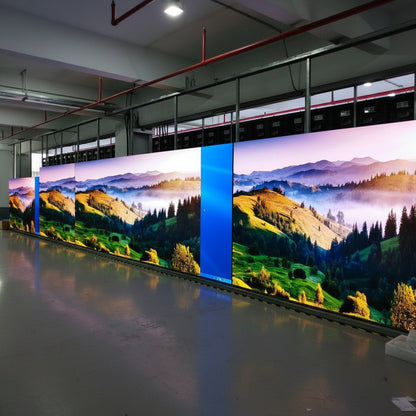 corporate event LED display screen setup for seminar presentation and branding