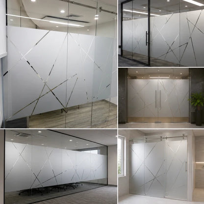 Premium Decorative Frosted Glass Film for Office Partitions, Doors & Meeting Rooms