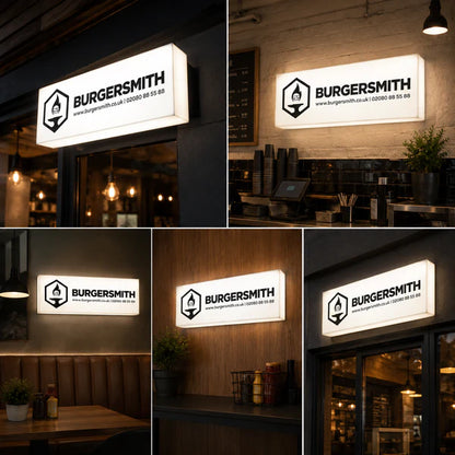 Custom Hanging LED Light Box Sign for Restaurants, Cafés & Food Outlets