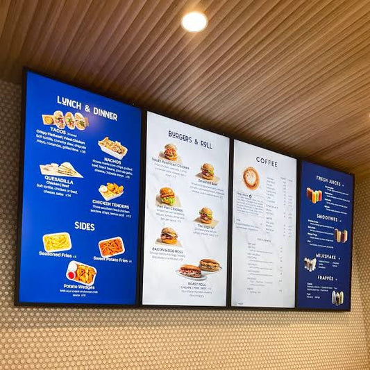 Digital Menu Board Display Screen | Wall Mounted Digital Advertising Display Screen